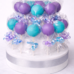 Plain cake pops + tiered style cake display
