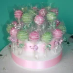 Decorated with glitter swirls + tiered cake style display