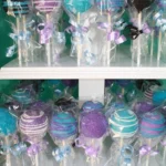 Decorated cake pops with glitter swirls